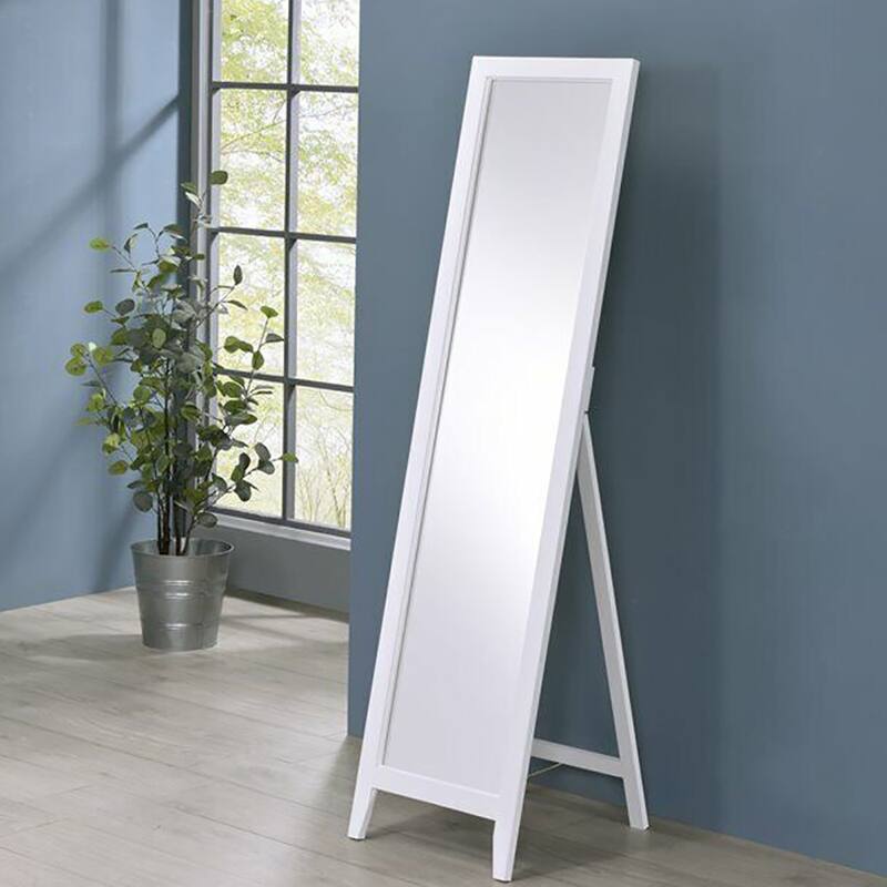 59" Wood FullLength Free Standing Mirror White 16"x59" Bed Bath